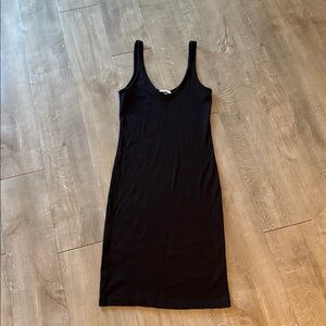 ZARA Ribbed Black Sleeveless Dress Stretchy Size Small